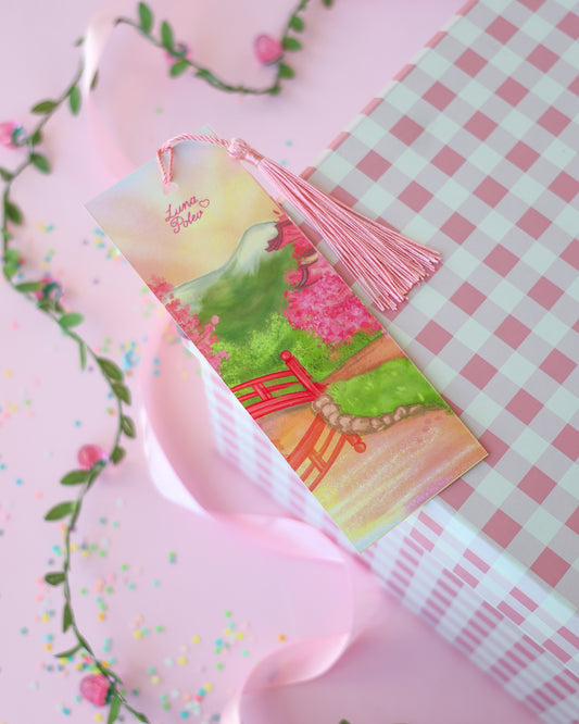 Marcapáginas con Borlitas Sakura Kitty · Papel Nacarado 300gm