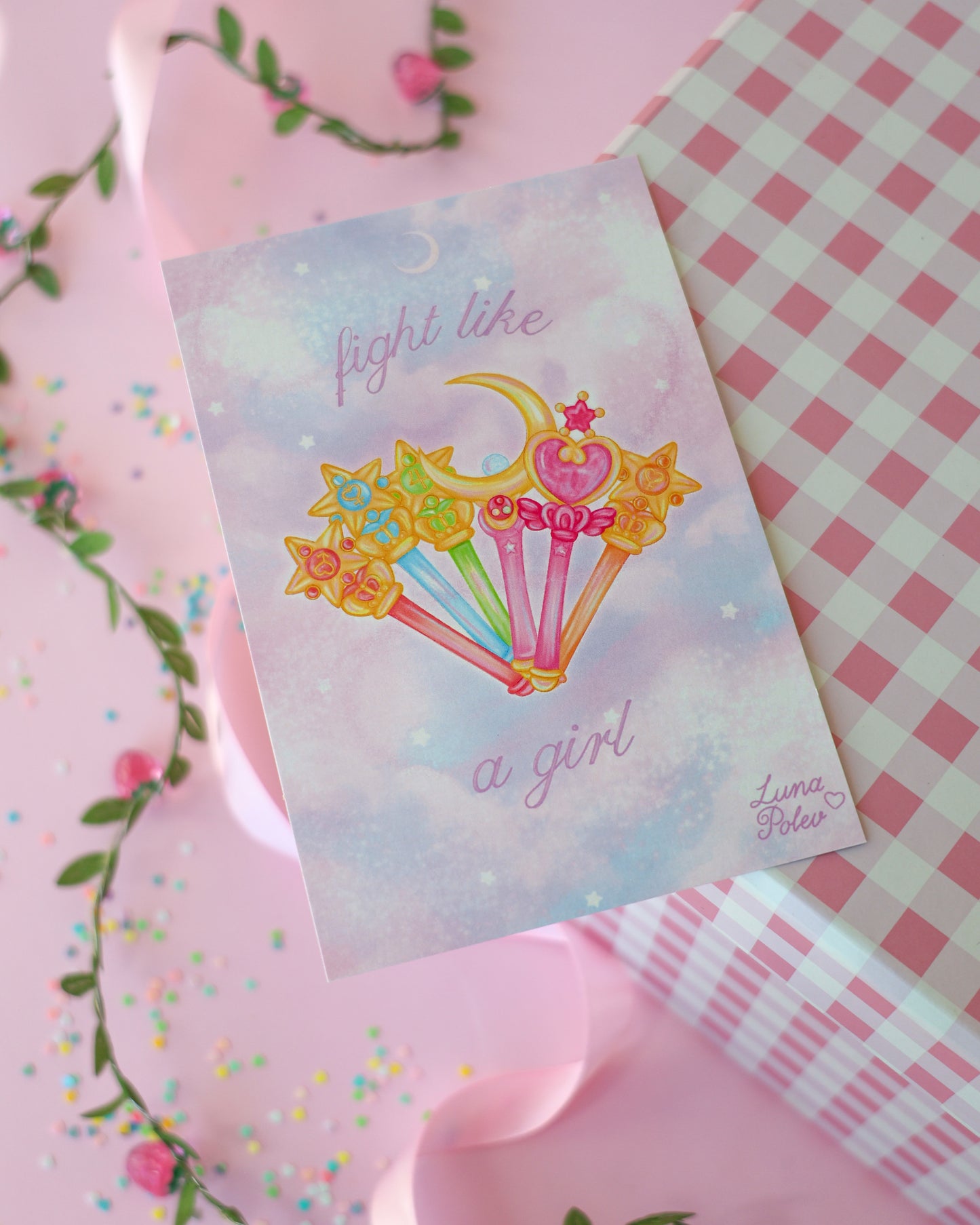 Prints de ilustraciones · Fight Like a Girl · Formato PEQUEÑO Postal · Papel Nacarado 300gm