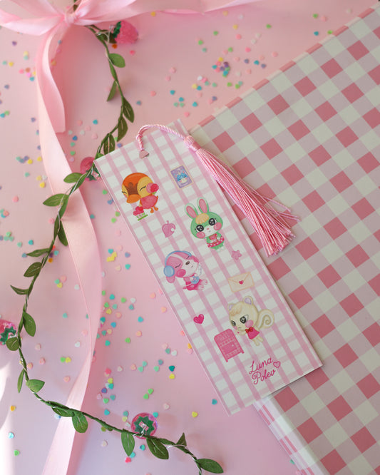 Marcapáginas con Borlitas Love Notes · Papel Nacarado 300gm