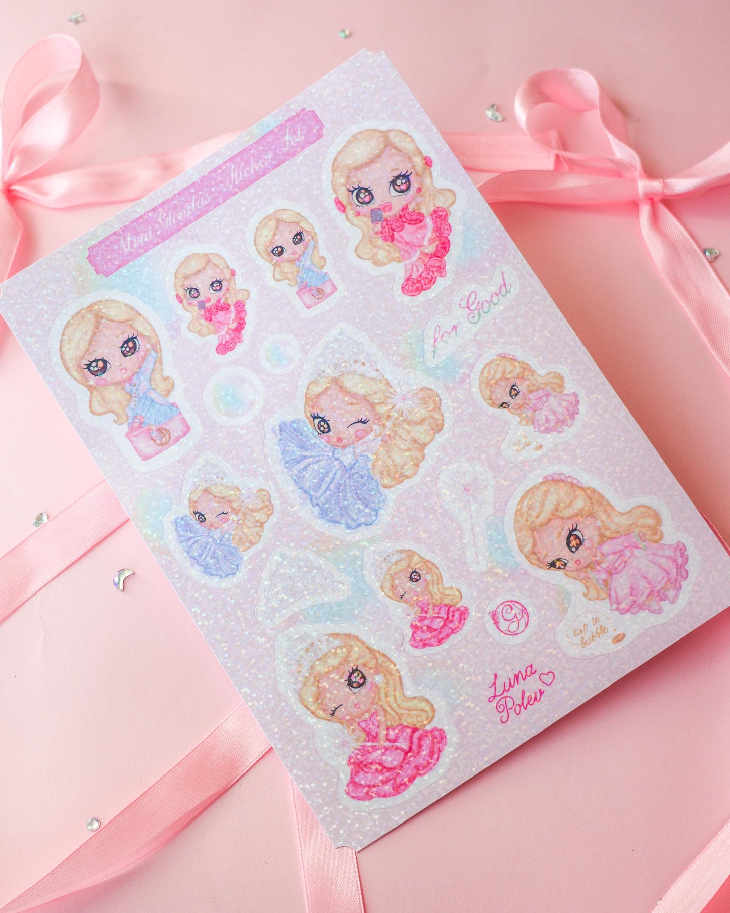 Página de Pegatinas · Mini-Glindas · Brillo Holográfico