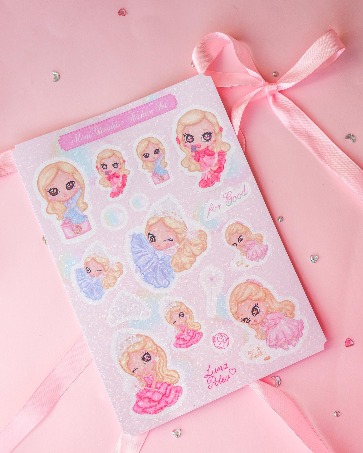 Página de Pegatinas · Mini-Glindas · Brillo Holográfico