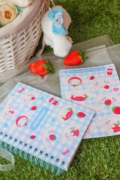 Pack Planner Diario + Página de Pegatinas Strawberry Baby • Página de 12 Pegatinas • Planner Diario