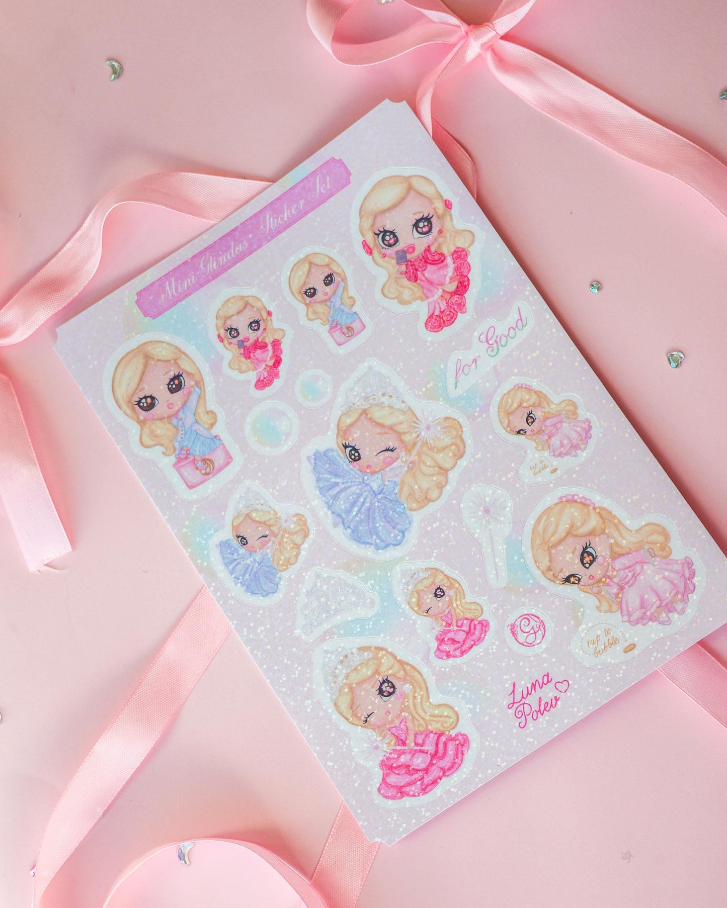 Página de Pegatinas · Mini-Glindas · Brillo Holográfico