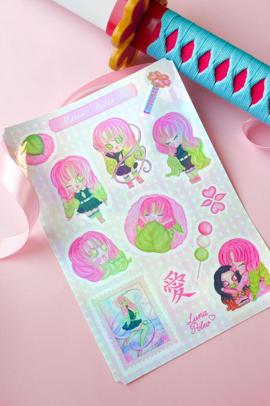 Página de Pegatinas · Mitsuri · Brillo Holográfico