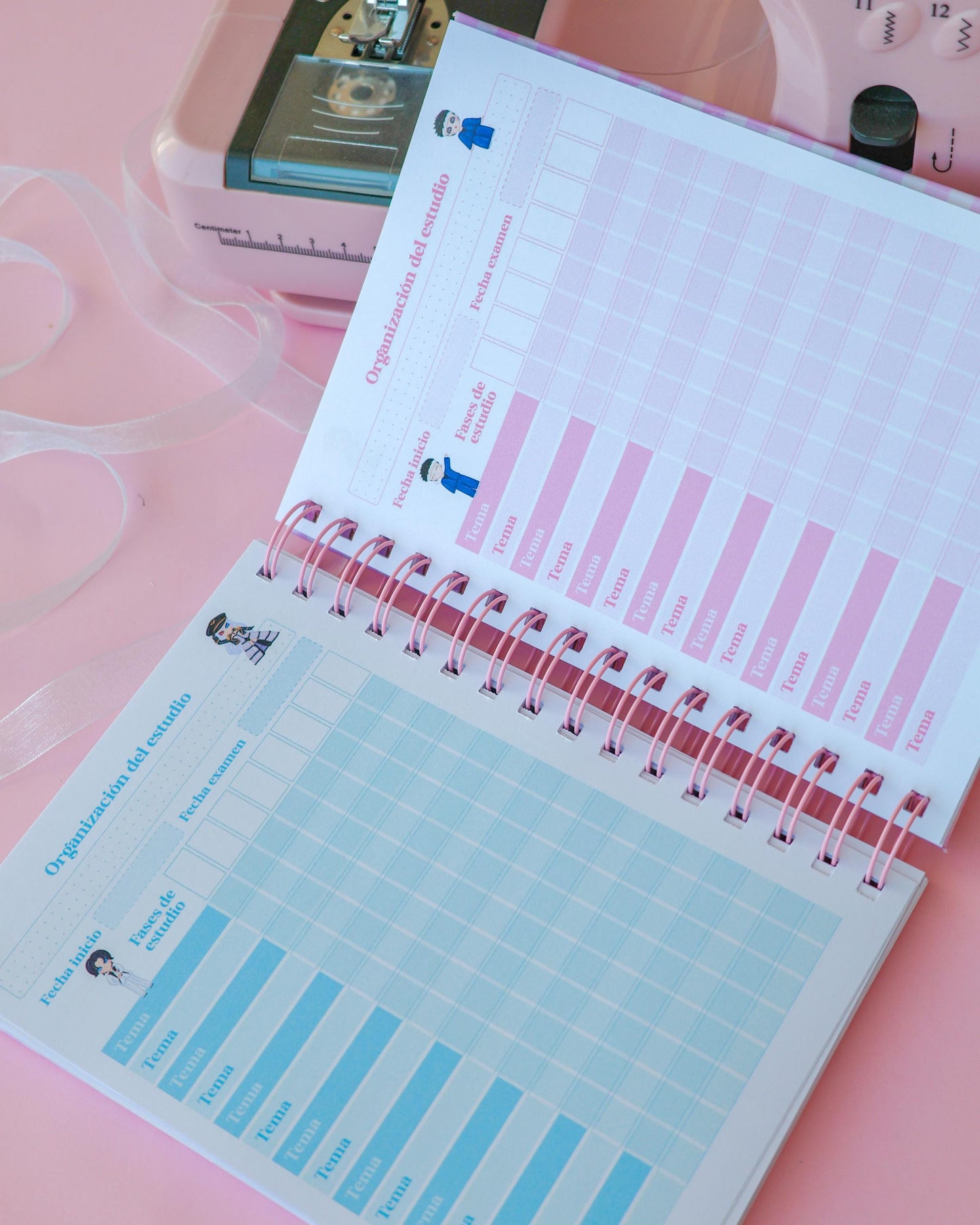 Planner de estudio Marin · Tamaño A5 · 94 hojas
