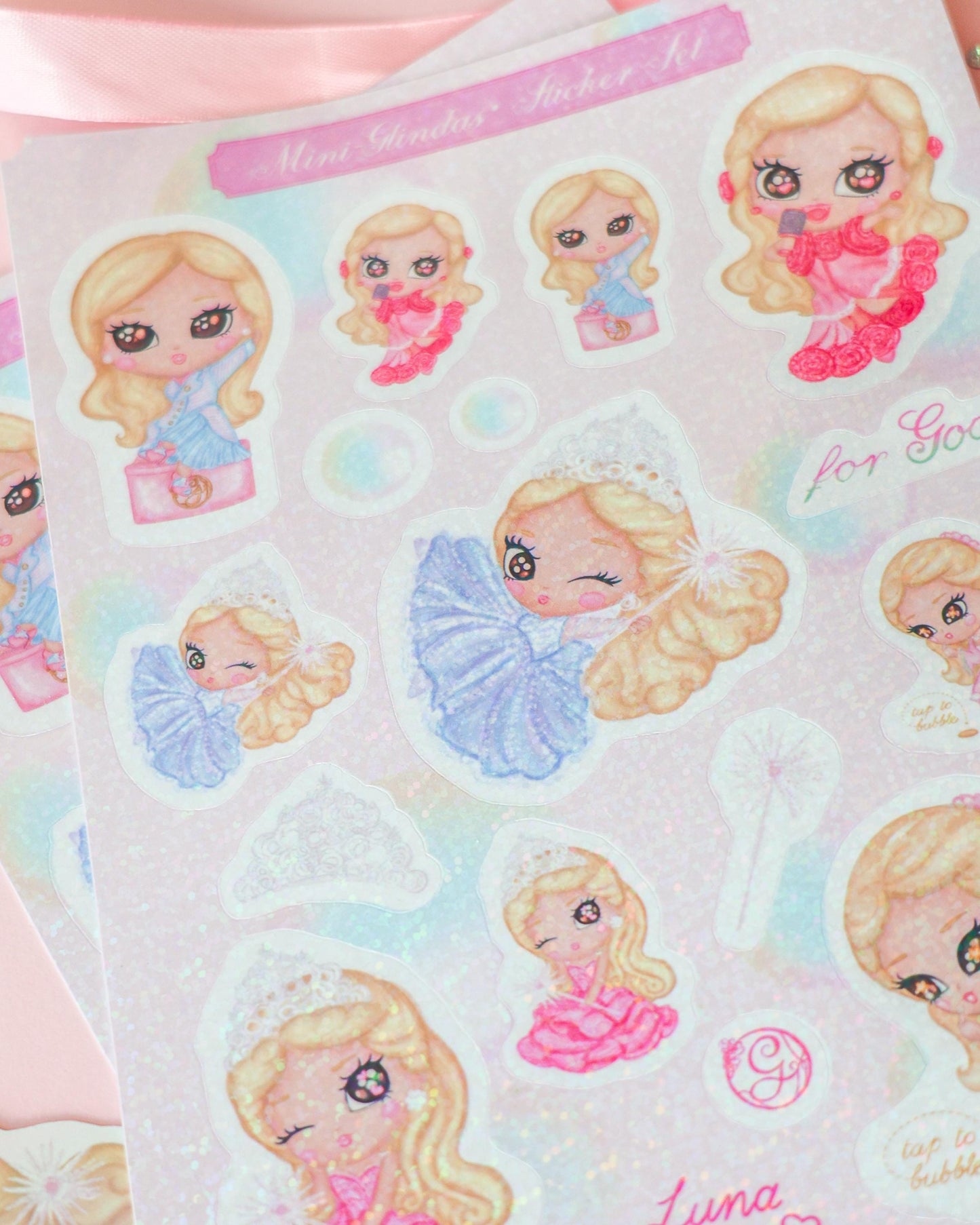 Página de Pegatinas · Mini-Glindas · Brillo Holográfico