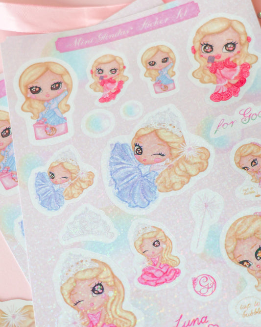 Página de Pegatinas · Mini-Glindas · Brillo Holográfico
