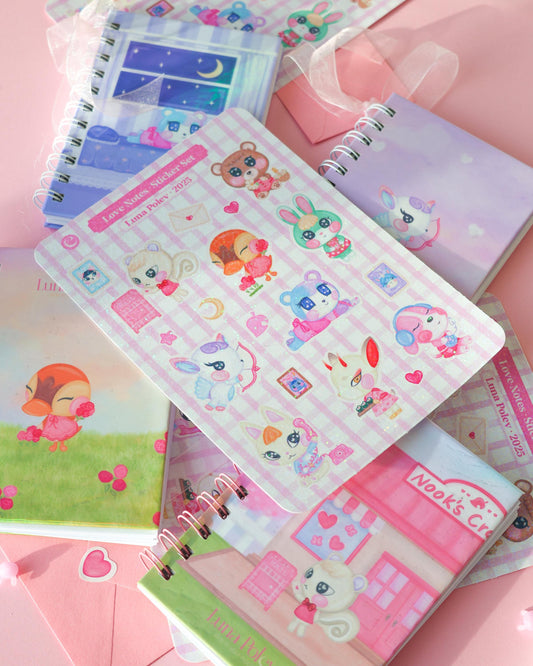 Pack Completo Colección Love Notes 4 Libretas A6 + Pegatinas Holográficas