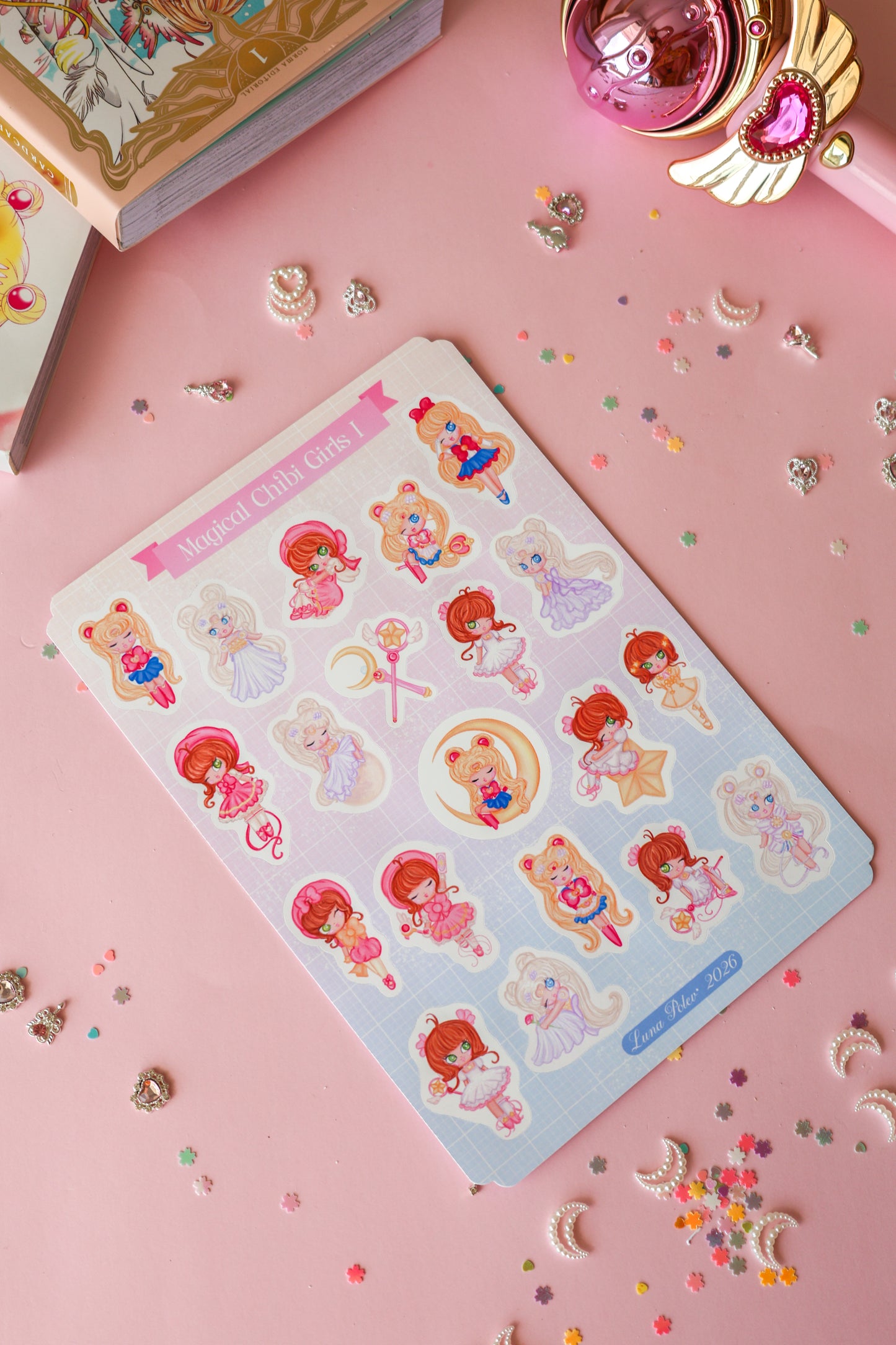 Página de pegatinas Magical Chibi Girls