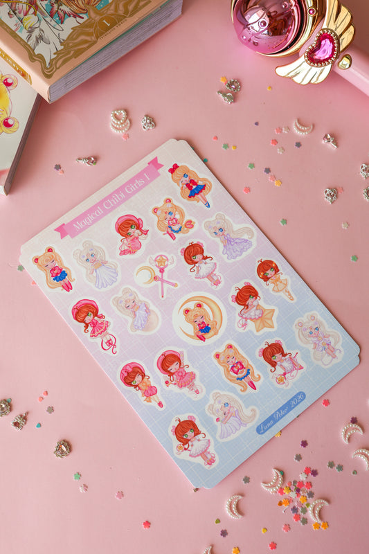 Página de pegatinas Magical Chibi Girls
