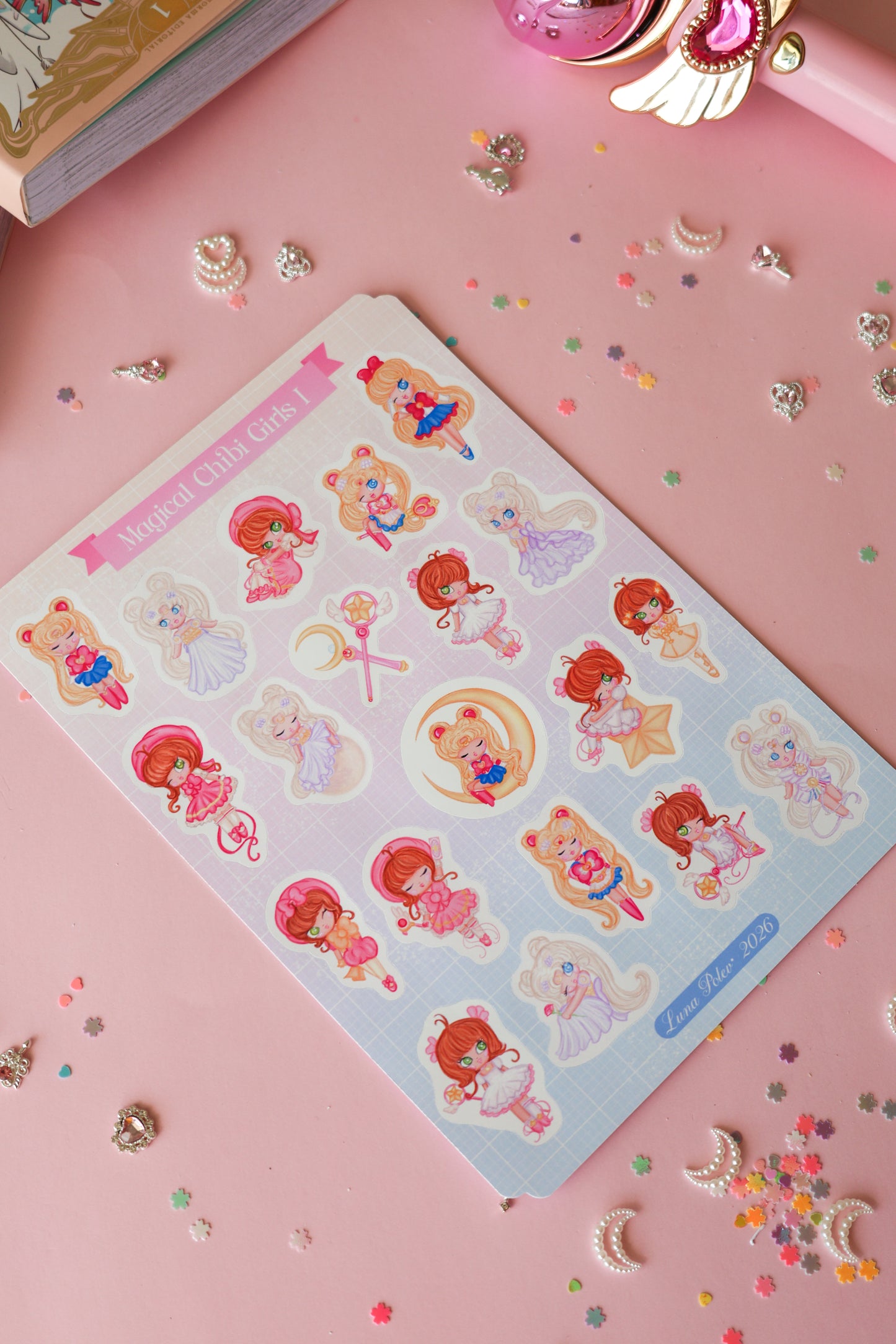 Página de pegatinas Magical Chibi Girls