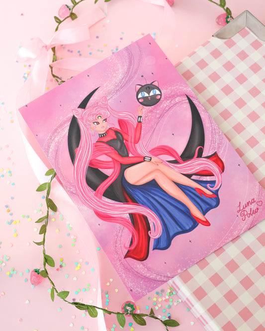 Prints de ilustraciones · Black Lady · Formato GRANDE A5 · Papel Nacarado 300gm
