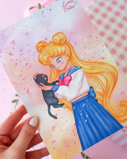 Prints de ilustraciones · Usagi&Luna · Formato GRANDE A5 · Papel Nacarado 300gm