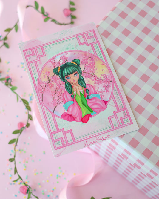 Prints de ilustraciones · Maomao · Formato PEQUEÑO Postal · Papel Nacarado 300gm