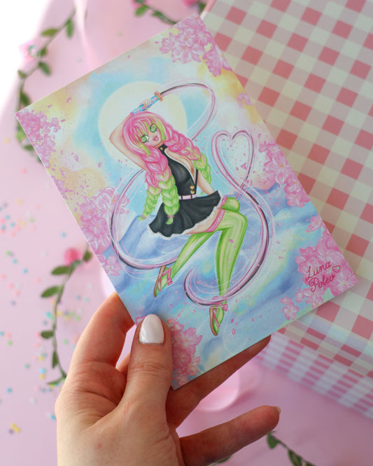 Prints de ilustraciones · Mitsuri · Formato PEQUEÑO Postal · Papel Nacarado 300gm
