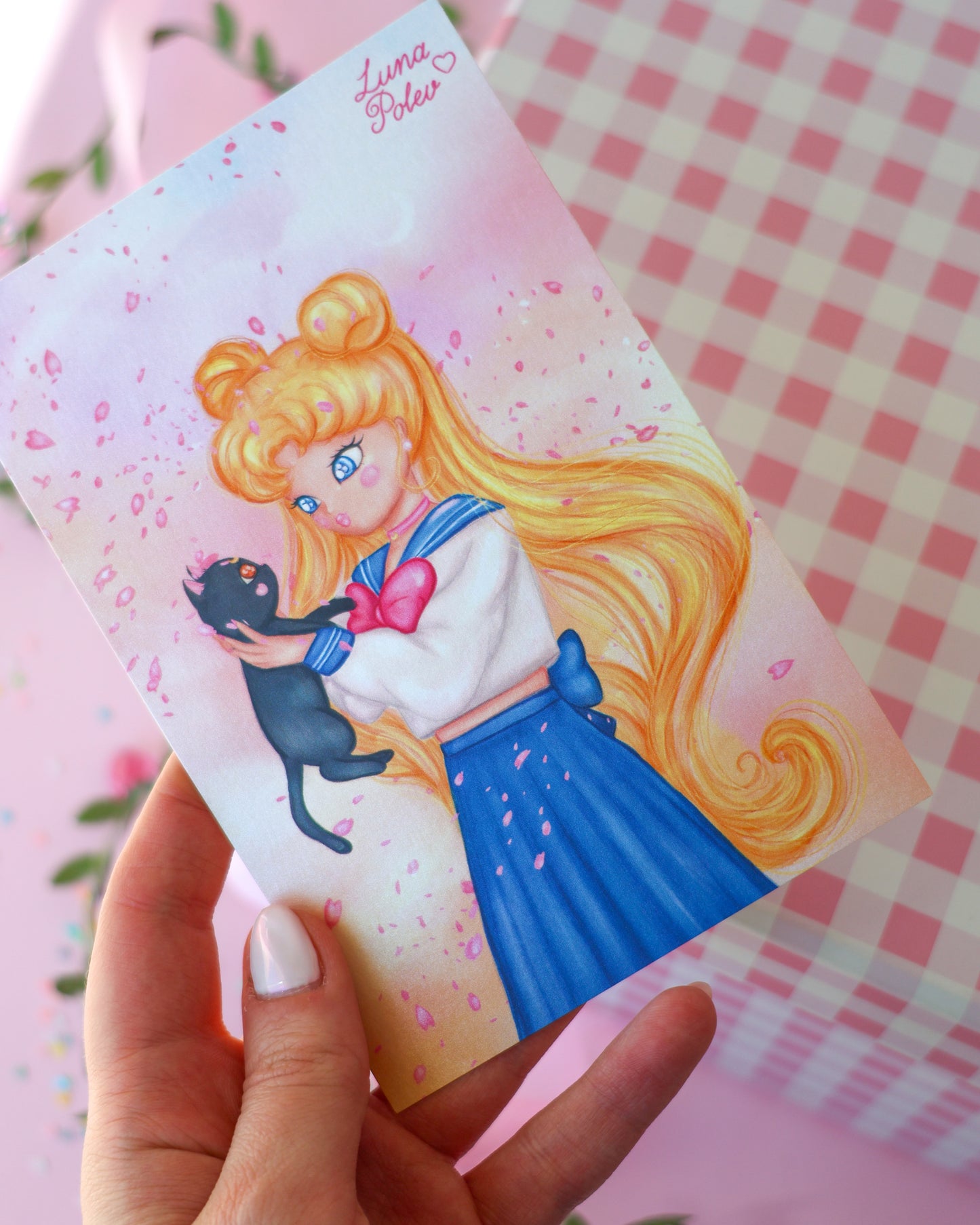 Prints de ilustraciones · Usagi&Luna · Formato PEQUEÑO Postal · Papel Nacarado 300gm