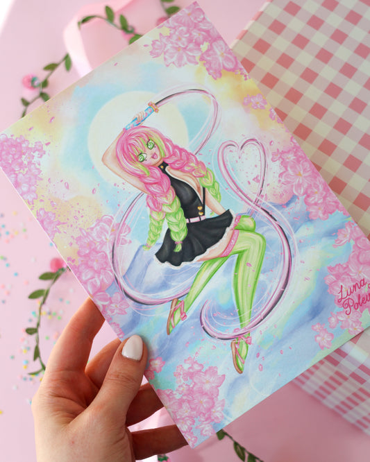 Prints de ilustraciones · Mitsuri · Formato GRANDE A5 · Papel Nacarado 300gm