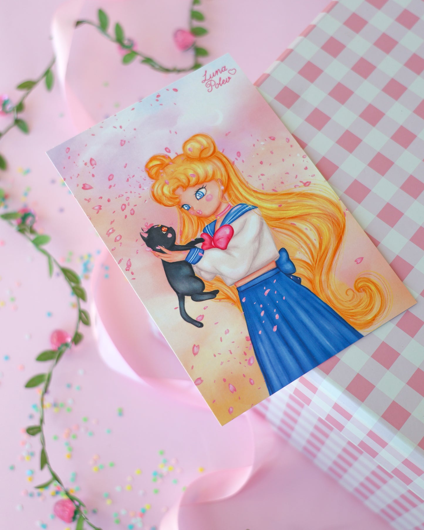 Prints de ilustraciones · Usagi&Luna · Formato PEQUEÑO Postal · Papel Nacarado 300gm