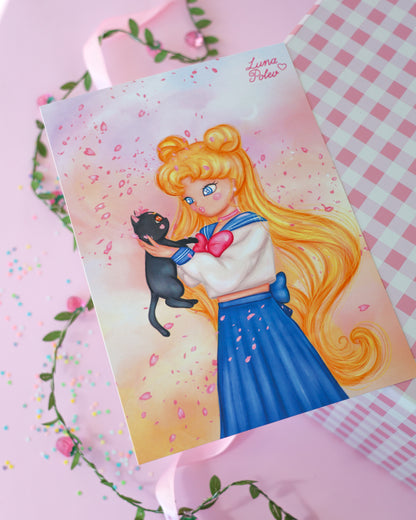 Prints de ilustraciones · Usagi&Luna · Formato GRANDE A5 · Papel Nacarado 300gm