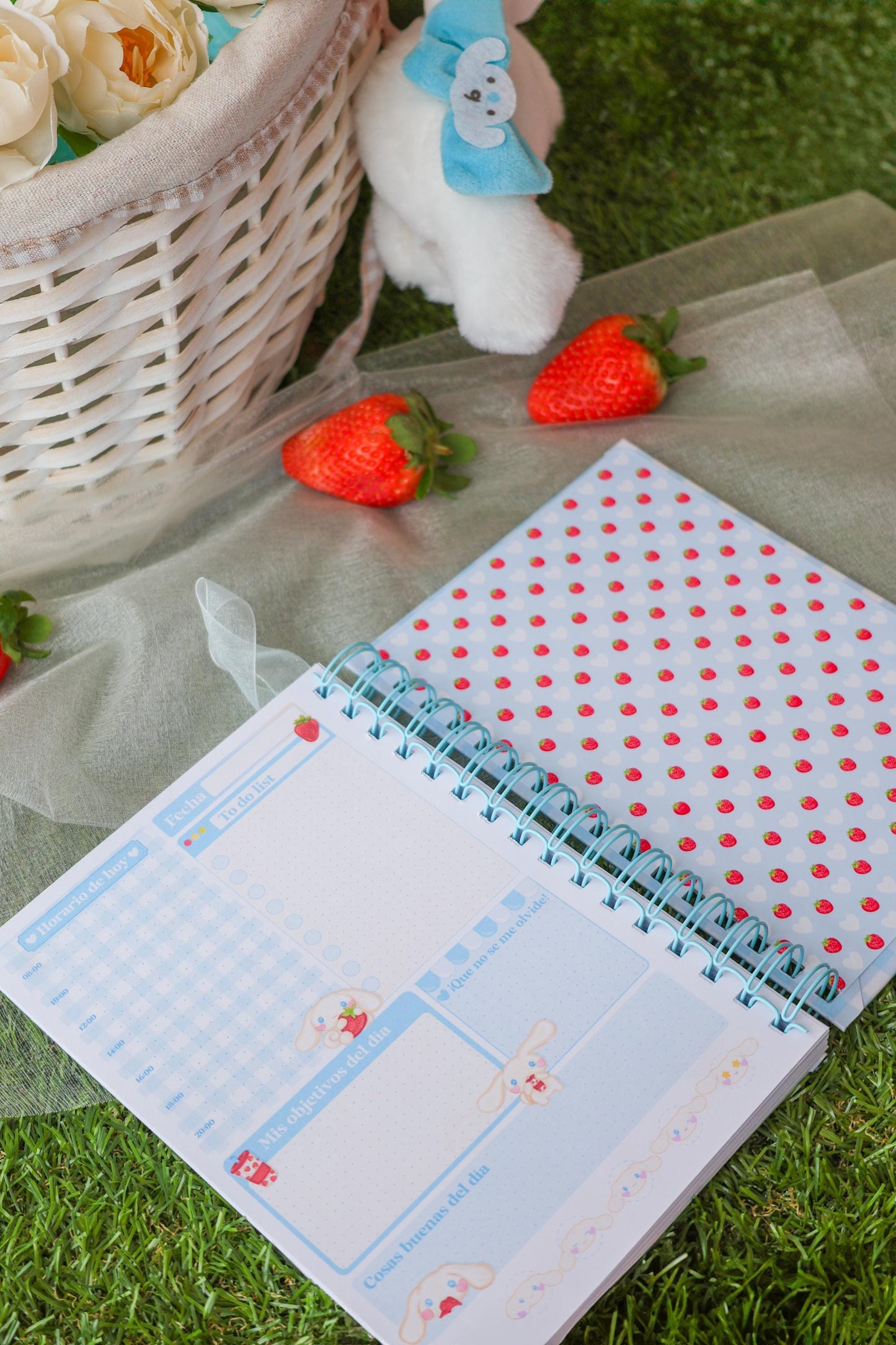 Planner Diario Baby Strawberry • 90 hojas (180 días) • A5
