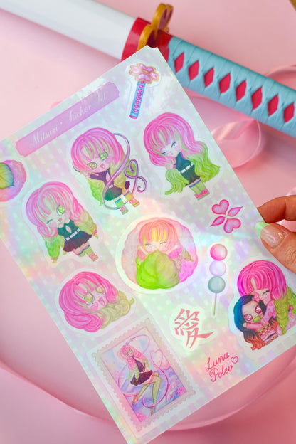 Página de Pegatinas · Mitsuri · Brillo Holográfico