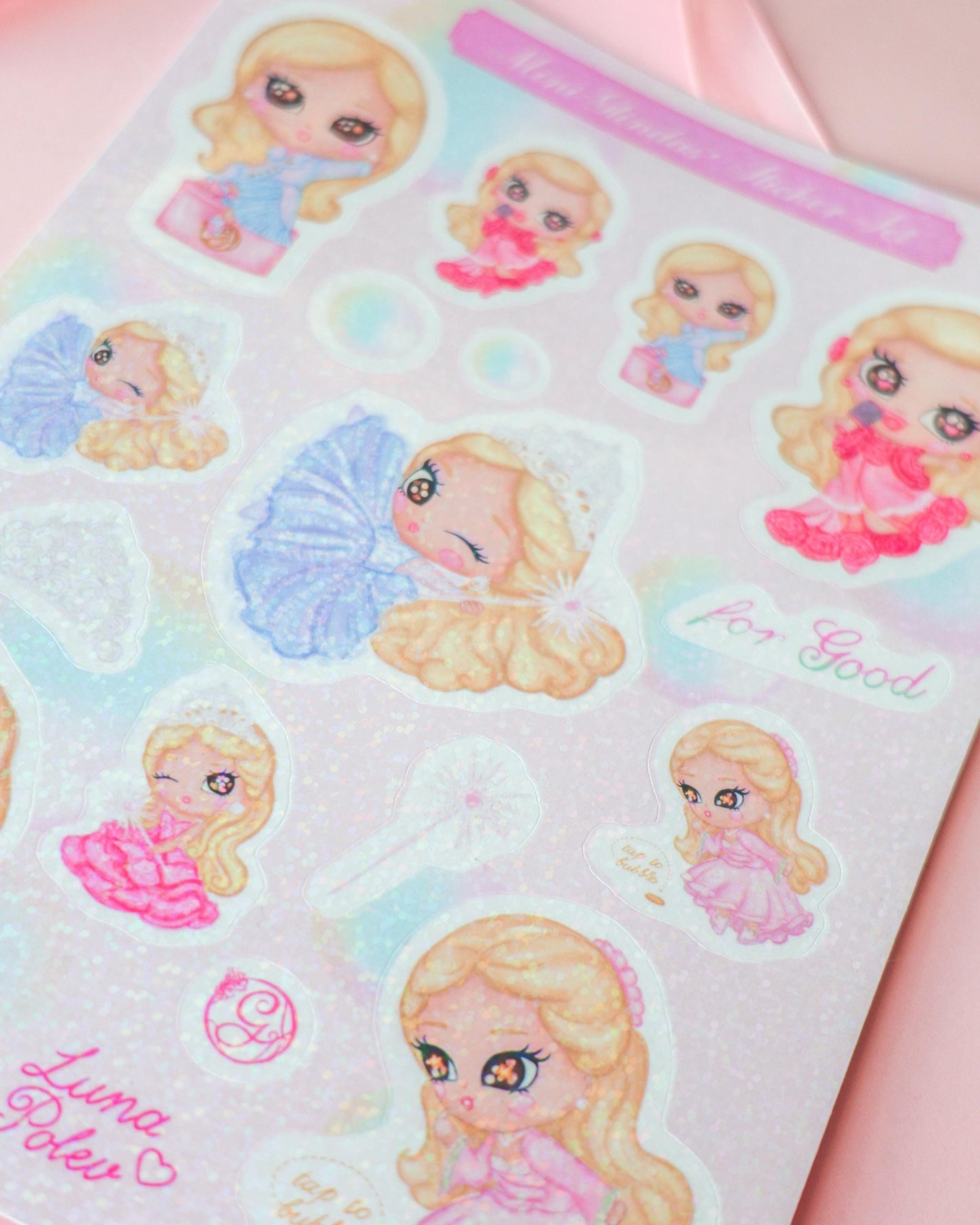 Página de Pegatinas · Mini-Glindas · Brillo Holográfico