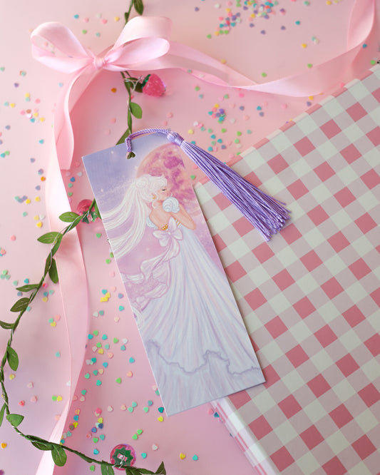 Marcapáginas con Borlitas Serenity · Papel Nacarado 300gm