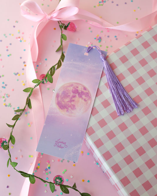 Marcapáginas con Borlitas Serenity · Papel Nacarado 300gm