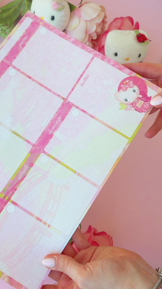Planificador semanal Sakura Kitty · A4