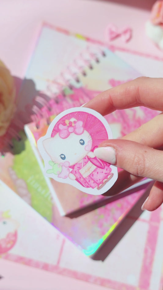 Pegatina Sakura Kitty · Efecto purpurina