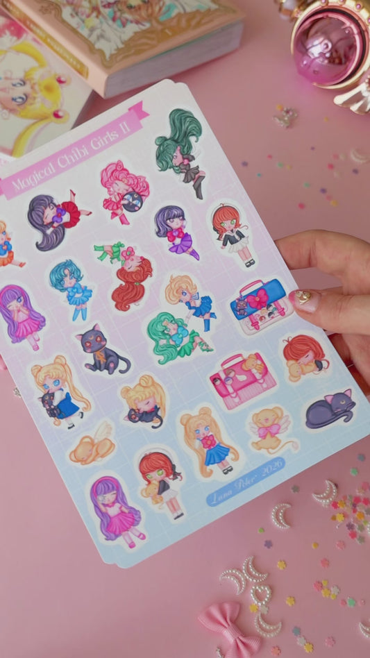 Página de pegatinas Magical Chibi Girls