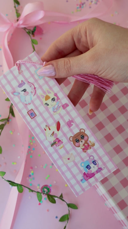 Marcapáginas con Borlitas Love Notes · Papel Nacarado 300gm