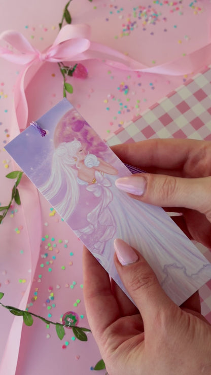 Marcapáginas con Borlitas Serenity · Papel Nacarado 300gm