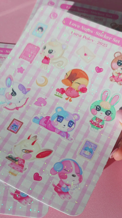 Libretas Love Notes + Página de pegatinas holográficas