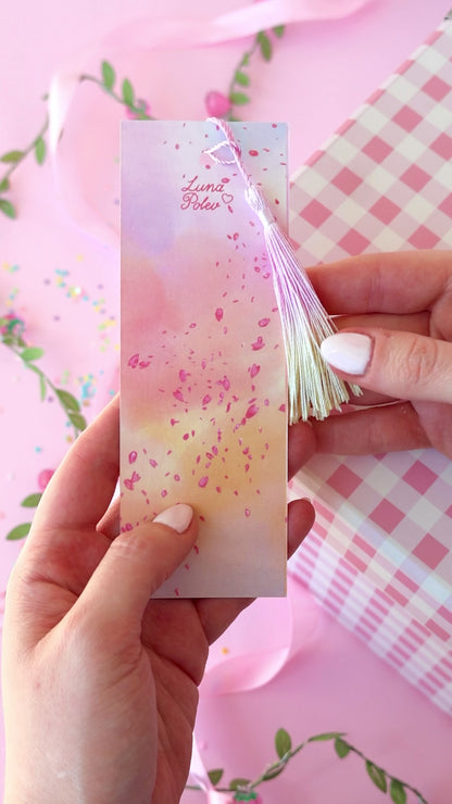 Marcapáginas con Borlitas Usagi&Luna · Papel Nacarado 300gm