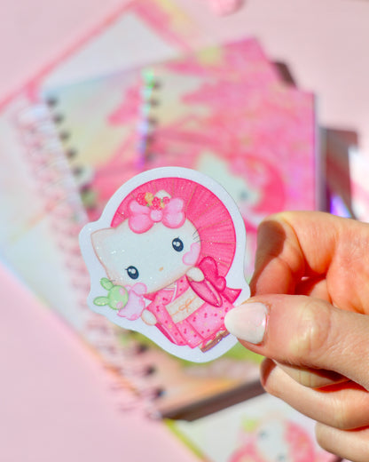 Pegatina Sakura Kitty · Efecto purpurina