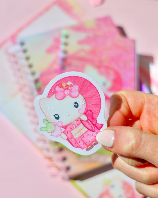 Pegatina Sakura Kitty · Efecto purpurina