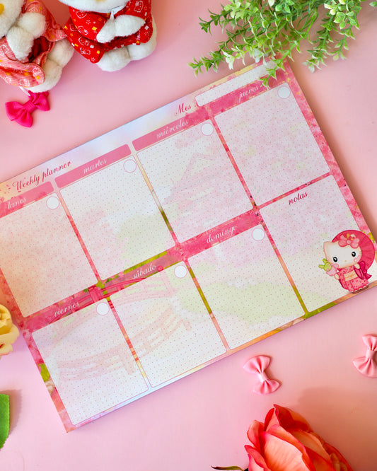 Planificador semanal Sakura Kitty · A4